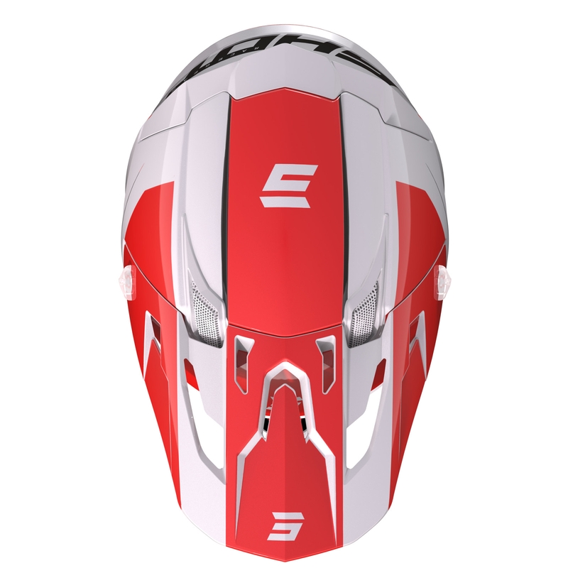 Motocross-Helm Shot Core Comp weiß-rot
