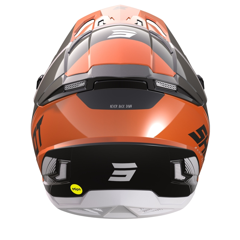 Motocross Helm Shot Core Fast schwarz-weiß-orange
