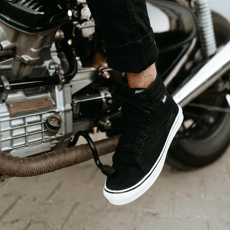 Motorradstiefel BROGER California schwarz und weiß