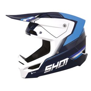 Shot Race Tracer Motocross Helm blau und weiß