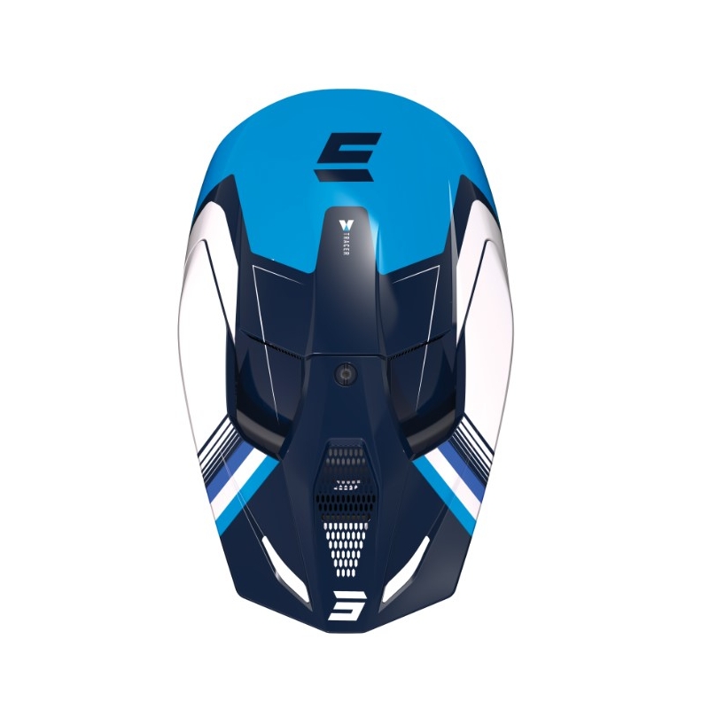 Shot Race Tracer Motocross Helm blau und weiß Ausverkauf
