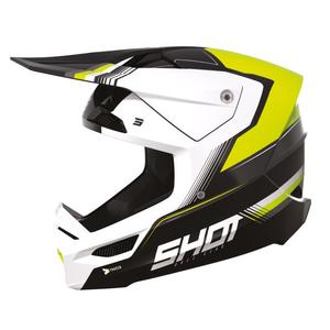 Motocross Helm Shot Race Tracer weiß-schwarz-fluo gelb
