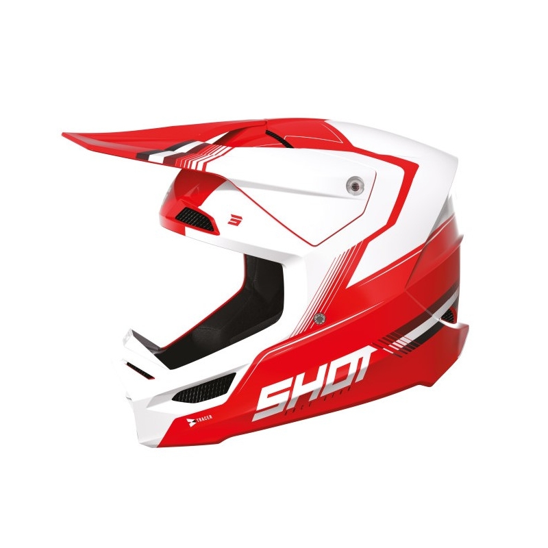Motocross Helm Shot Race Tracer weiß-rot