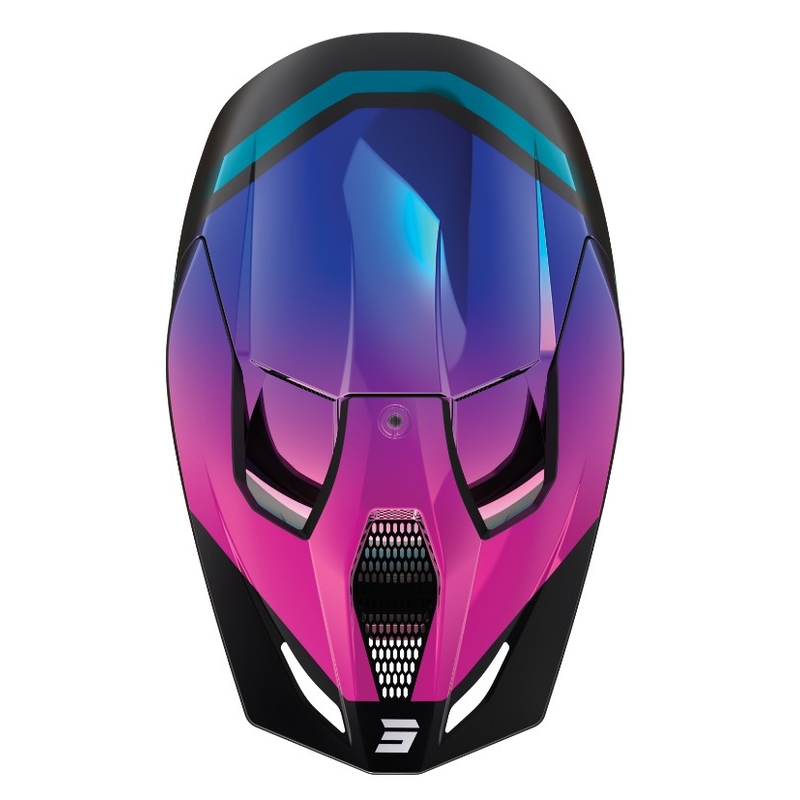 Motocross-Helm Shot Race Sky schwarz-blau-rosa