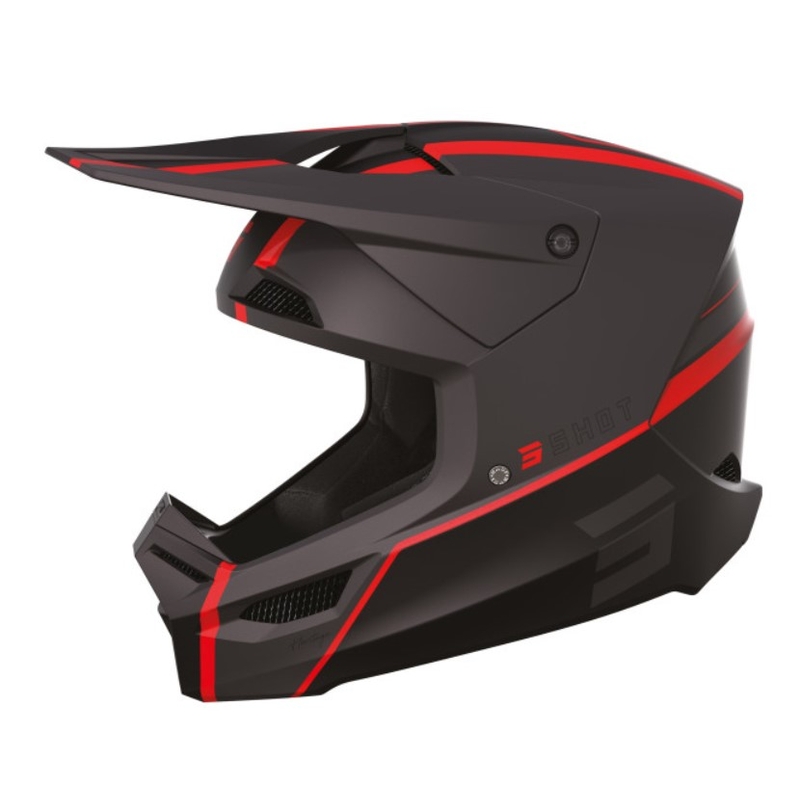 Motocross-Helm Shot Furious Heritage rot-grau