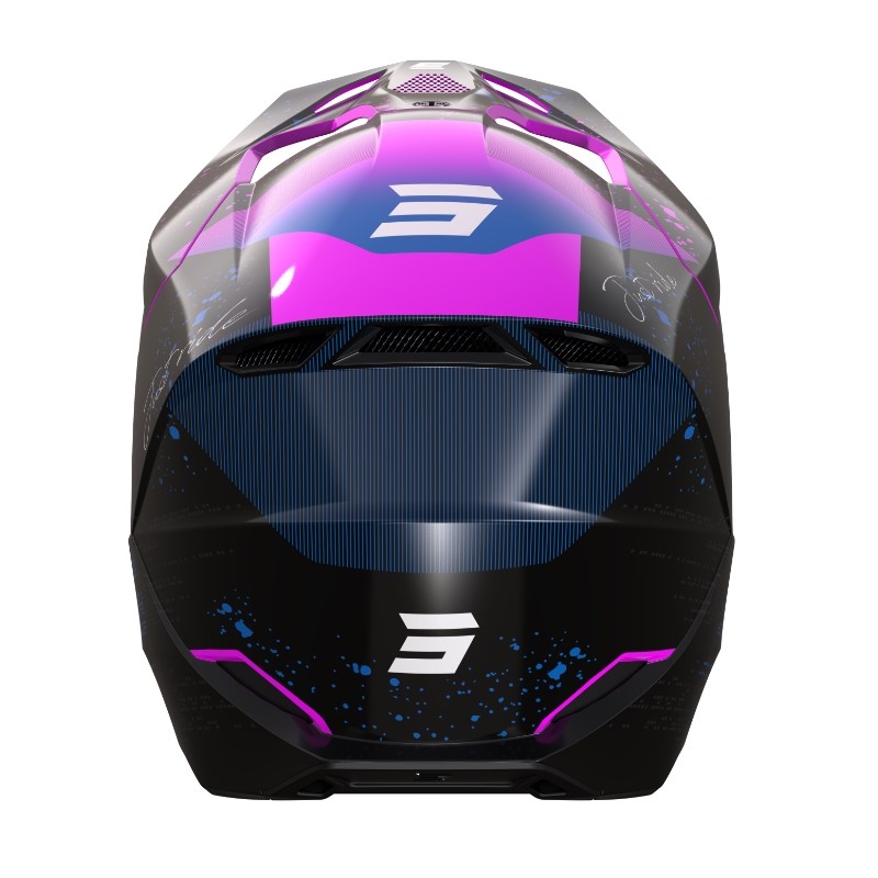 Motocross-Helm Shot Furious Matrix rosa-blau-schwarz