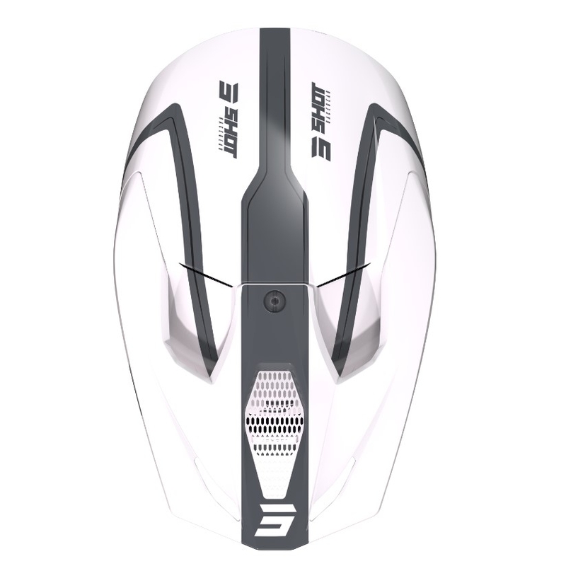 Motocross-Helm Shot Furious Reflex grau und weiß