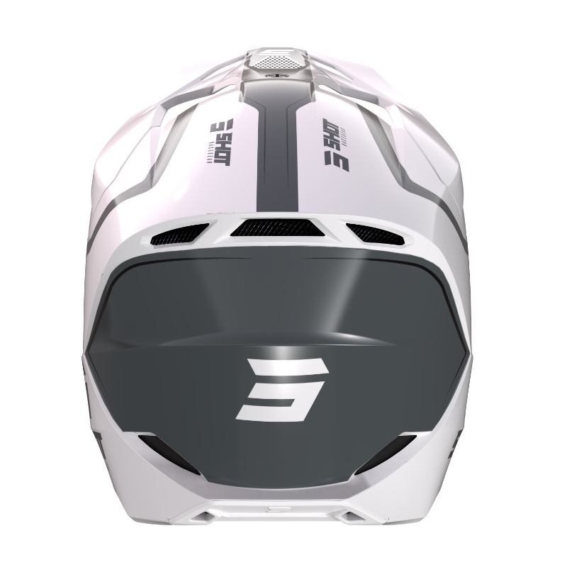 Motocross-Helm Shot Furious Reflex grau und weiß