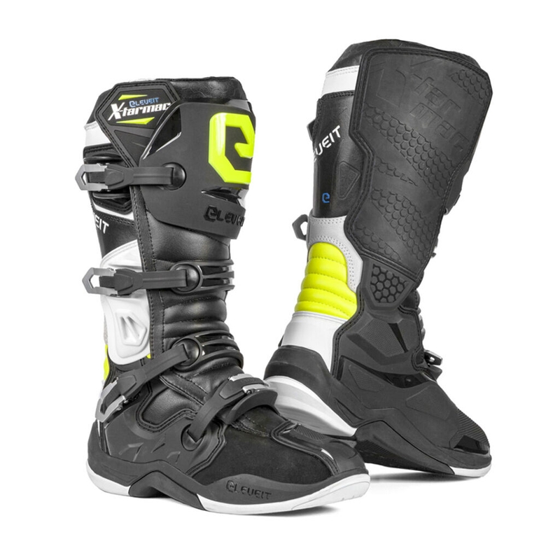 Eleveit X Tarmac schwarz-fluorgelbe Motorradstiefel Ausverkauf