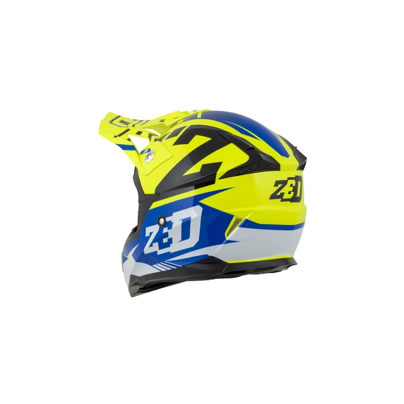 Motocross Helm ZED X1.9 blau-fluo gelb-schwarz-weiß