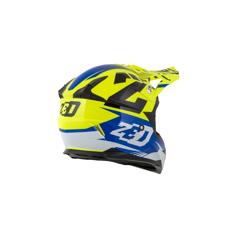 Motocross Helm ZED X1.9 blau-fluo gelb-schwarz-weiß