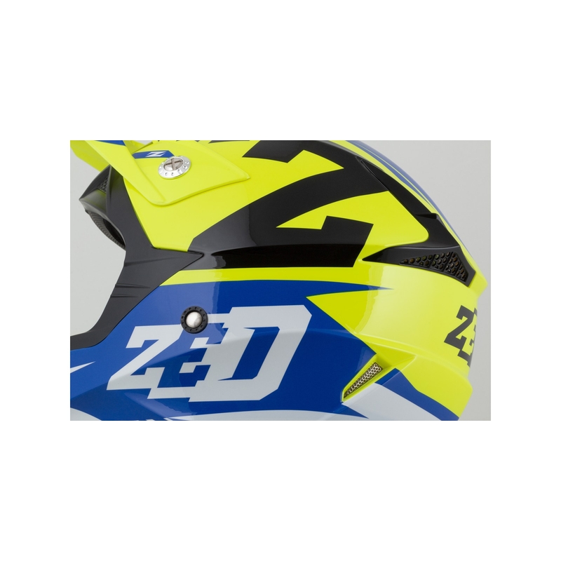 Motocross Helm ZED X1.9 blau-fluo gelb-schwarz-weiß