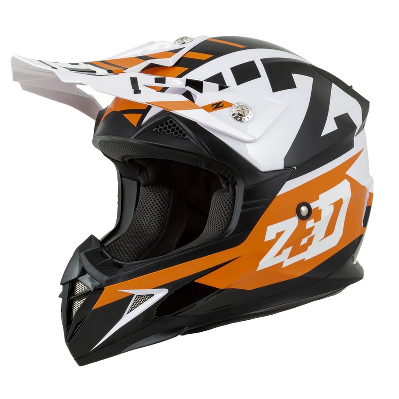 Motocross Helm ZED X1.9 orange-schwarz-weiß
