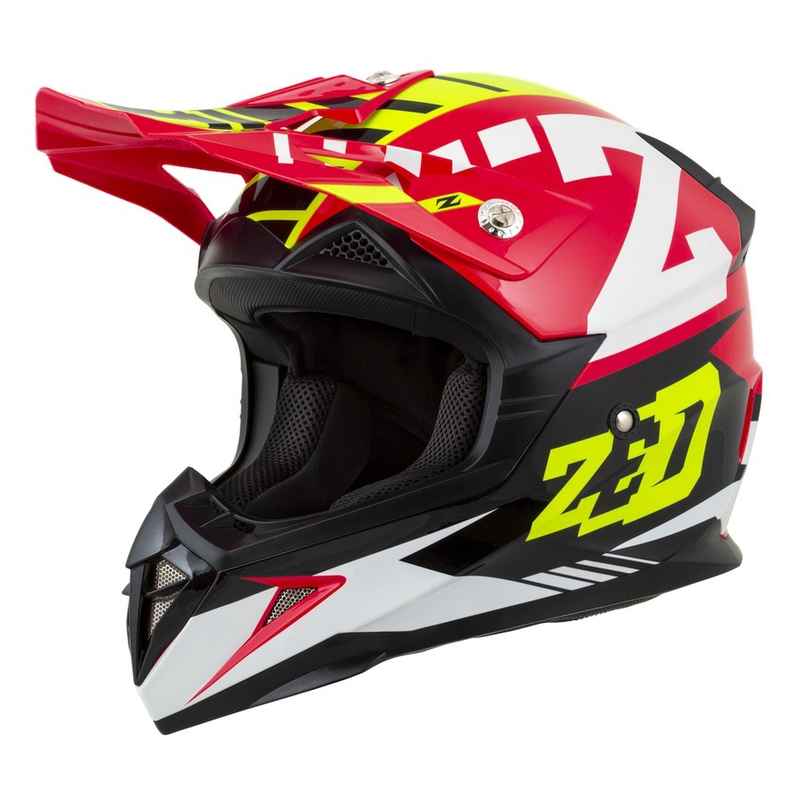 Motocross Helm ZED X1.9 rot-fluo gelb-schwarz-weiß