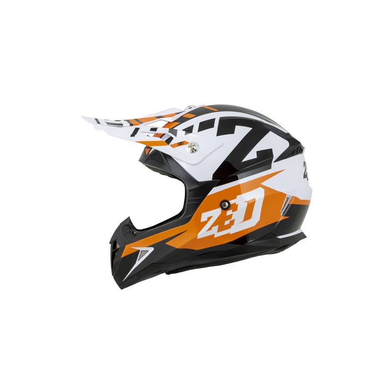 Kinder Motocross Helm ZED X1.9D orange-schwarz-weiß