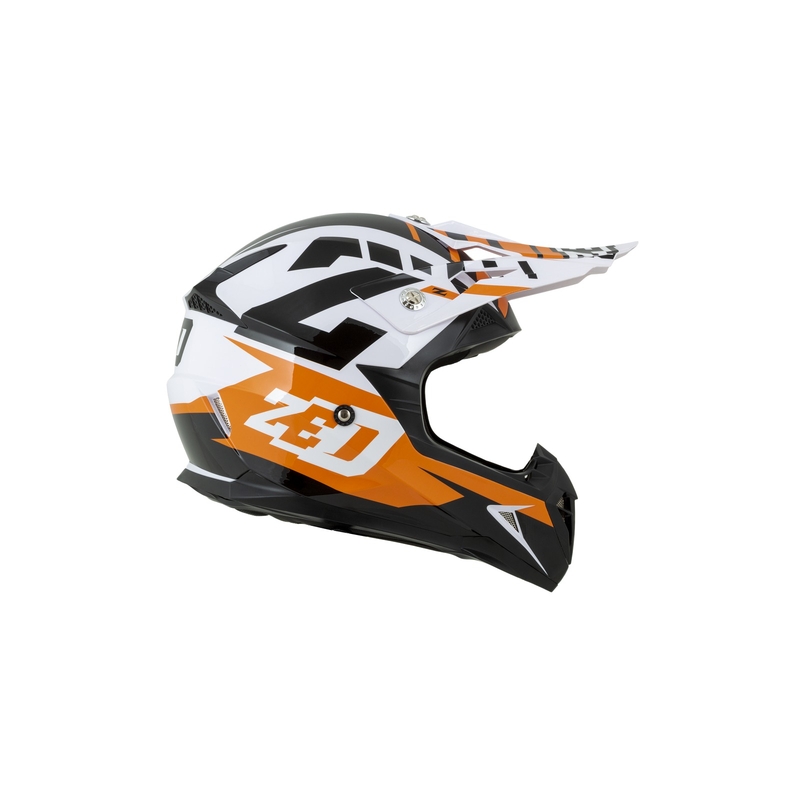 Kinder Motocross Helm ZED X1.9D orange-schwarz-weiß