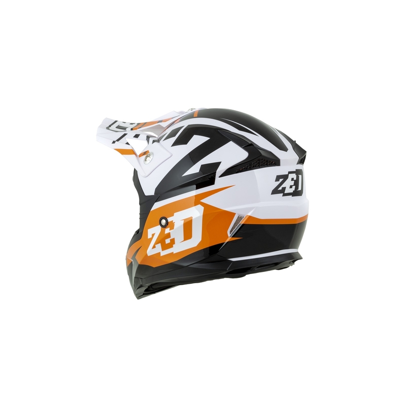 Kinder Motocross Helm ZED X1.9D orange-schwarz-weiß