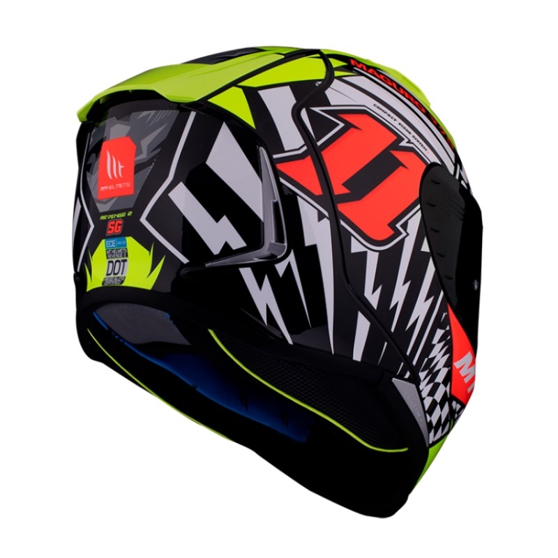 MT Revenge 2 Sergio Garcia A3 schwarz-weiß-fluo gelb-fluo orange Integral-Motorradhelm