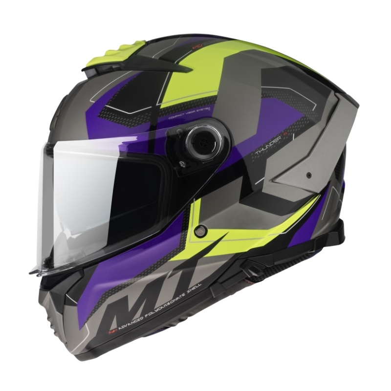 MT Thunder 4 SV Valiant B2 grau-blau-fluo gelb Integral-Motorradhelm
