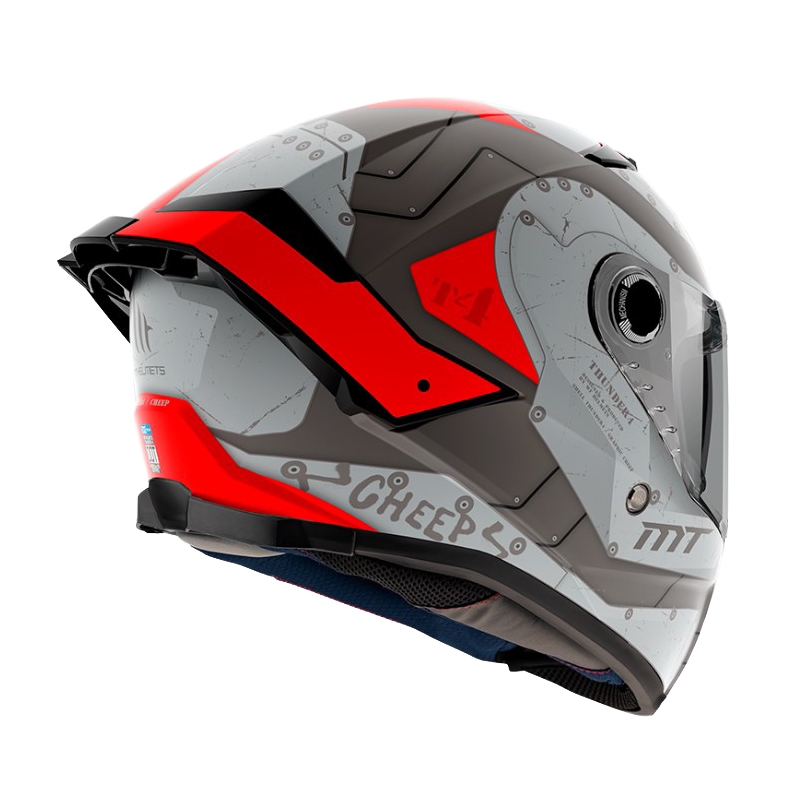 MT Thunder 4 SV Cheep B5 schwarz-rot-grauer Integral-Motorradhelm