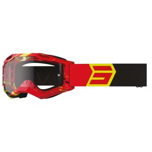 Motocross-Schutzbrille Shot Assault 2.0 Drop gelb-schwarz-rot