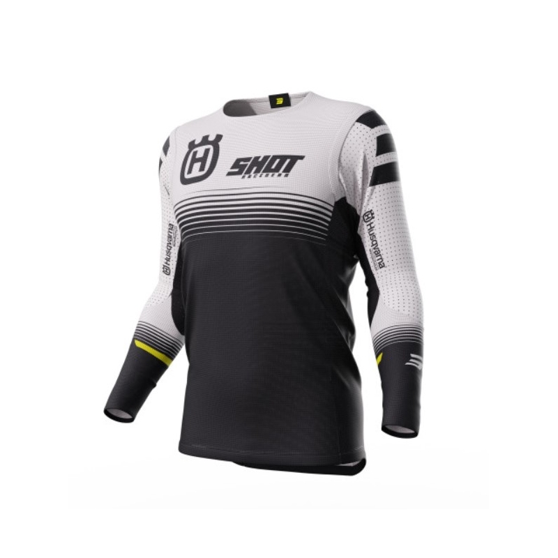 Motocross-Trikot Shot Aerolite Husqvarna LE weiß-schwarz im Angebot Ausverkauf