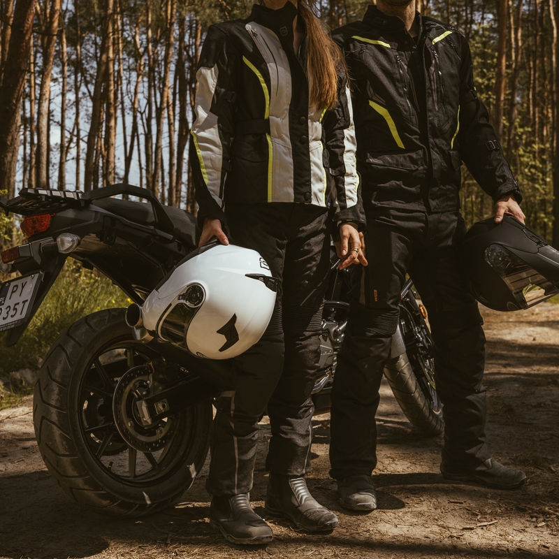 Ozone Sahara Schwarz-Grau-Fluo Gelb Motorradjacke für Frauen Ausverkauf