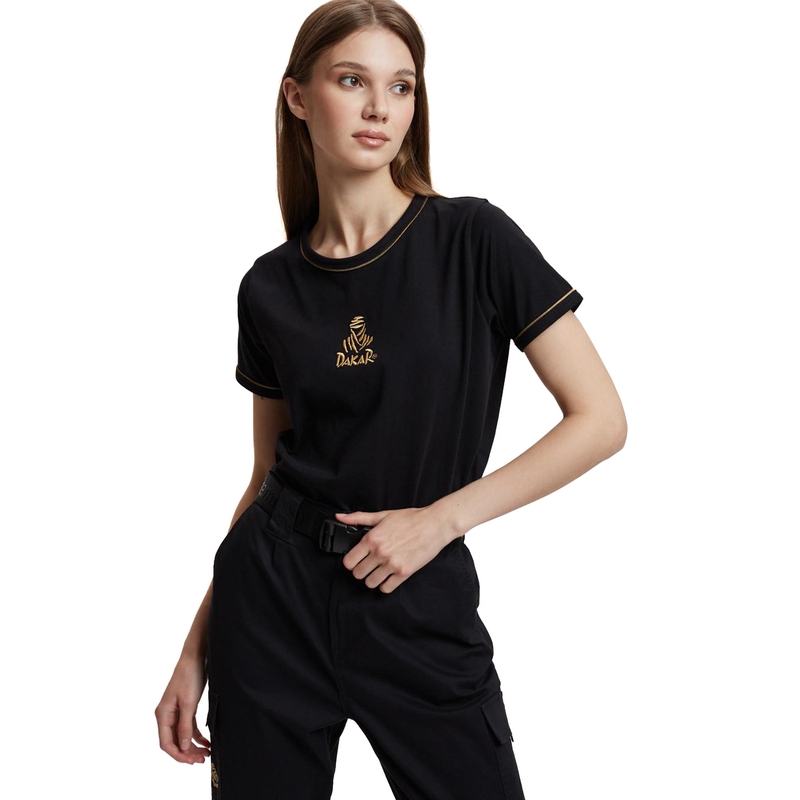Damen-T-Shirt DAKAR VIP 36 gold-schwarz