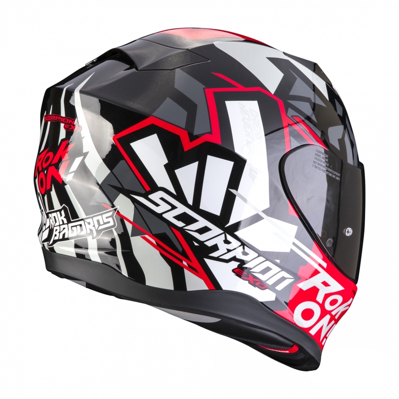 Integral Motorradhelm Scorpion EXO-520 EVO Air Rok Bagoros schwarz-rot