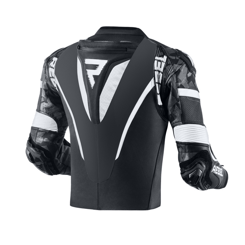 Rebelhorn Rebel schwarz-weiße Motorradjacke Ausverkauf