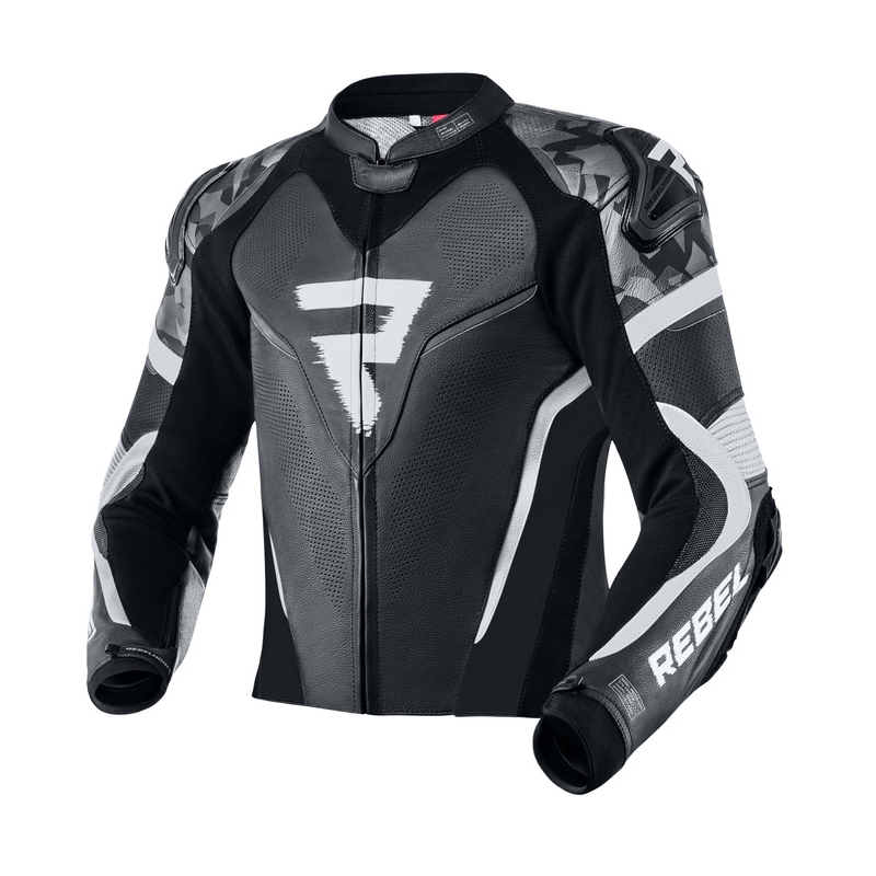 Rebelhorn Rebel schwarz-weiße Motorradjacke Ausverkauf