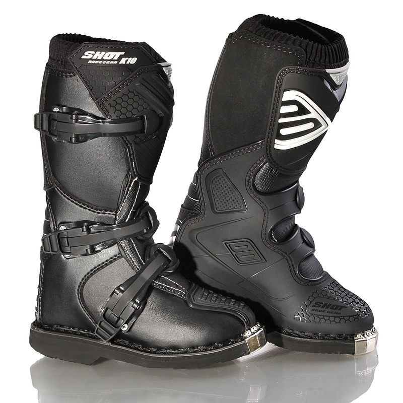 Kinder-Motorradstiefel Shot K10 schwarz - Qualität II