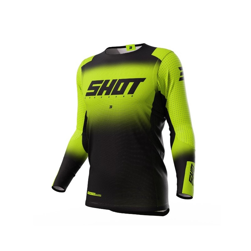 Motocross Trikot Shot Aerolite Ultima schwarz-fluo gelb