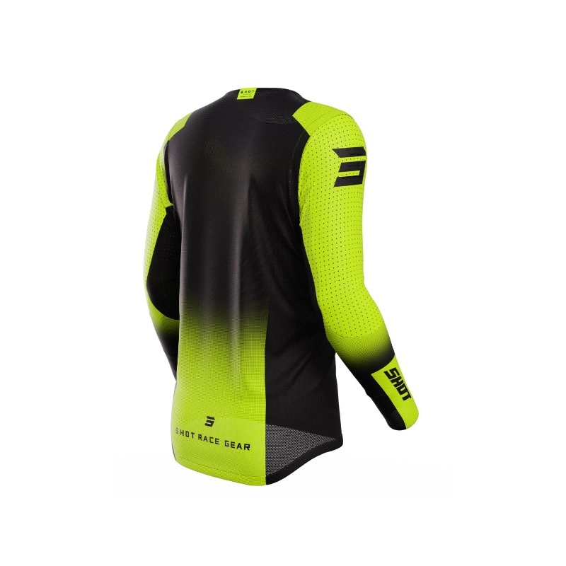 Motocross Trikot Shot Aerolite Ultima schwarz-fluo gelb