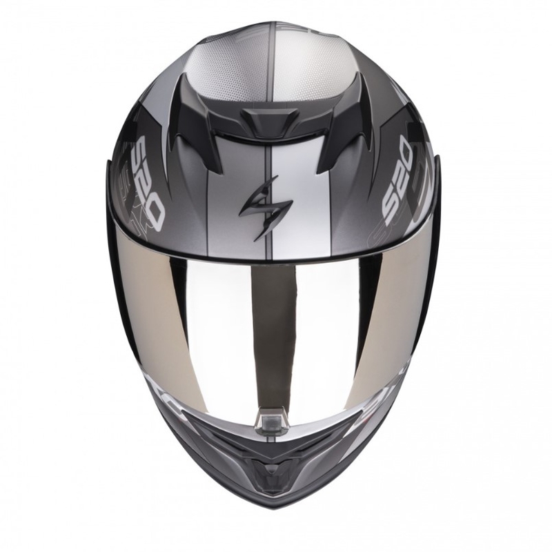 Integral Motorradhelm Scorpion EXO-520 EVO Air Cover silber-rot matt
