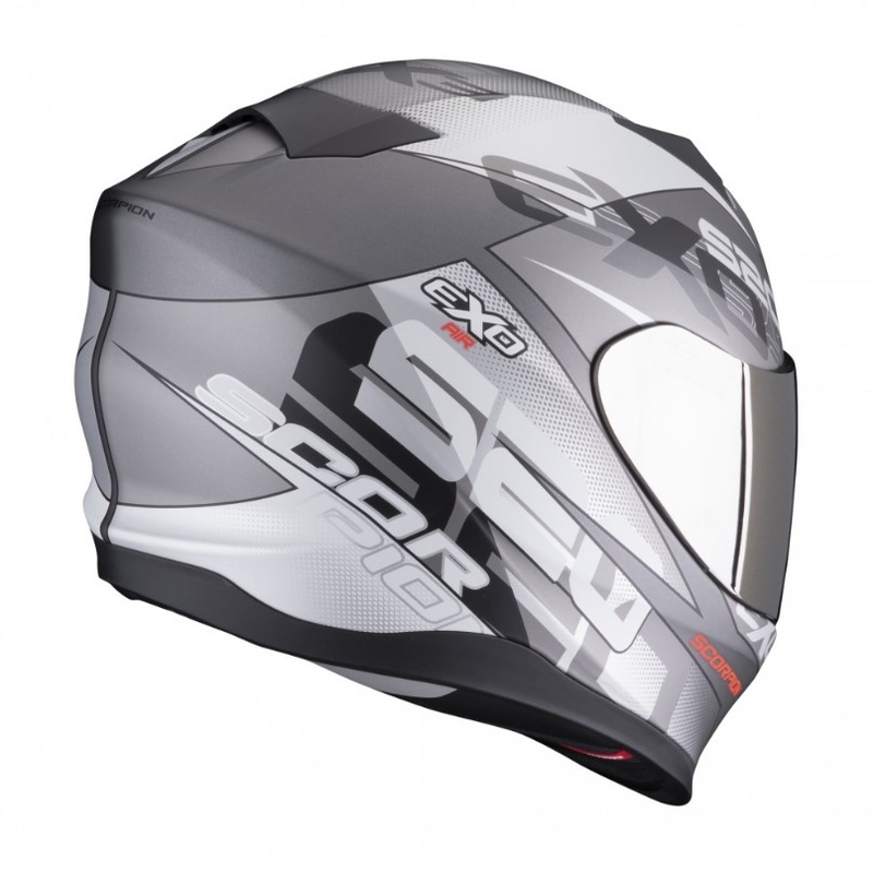 Integral Motorradhelm Scorpion EXO-520 EVO Air Cover silber-rot matt
