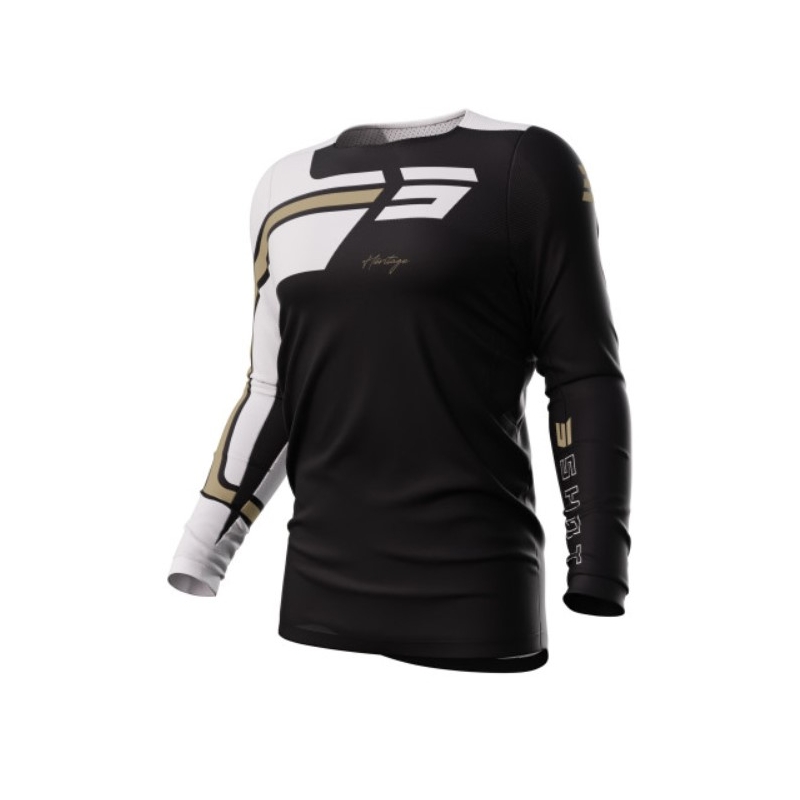 Motocross-Trikot Shot Contact Heritage braun-weiß-schwarz Ausverkauf