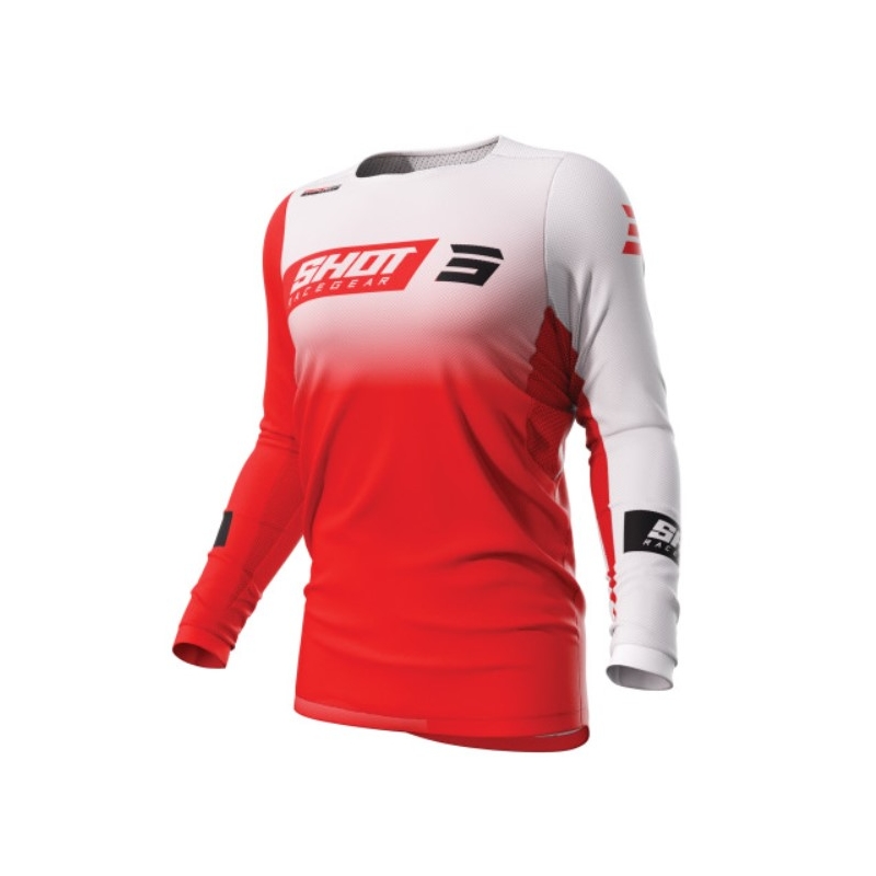 Motocross Trikot Shot Contact Scope rot und weiß Ausverkauf
