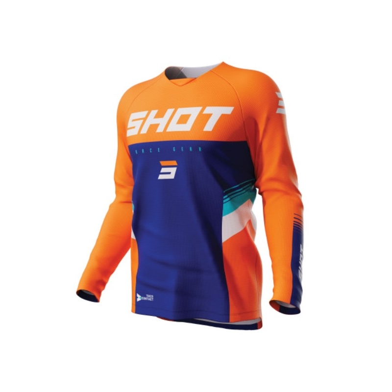 Motocross-Trikot Shot Contact Tracer blau-orange Ausverkauf
