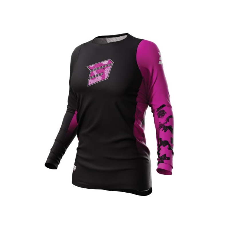 Damen Motocross Trikot Shot Contact Shelly 2.0 schwarz und rosa Ausverkauf