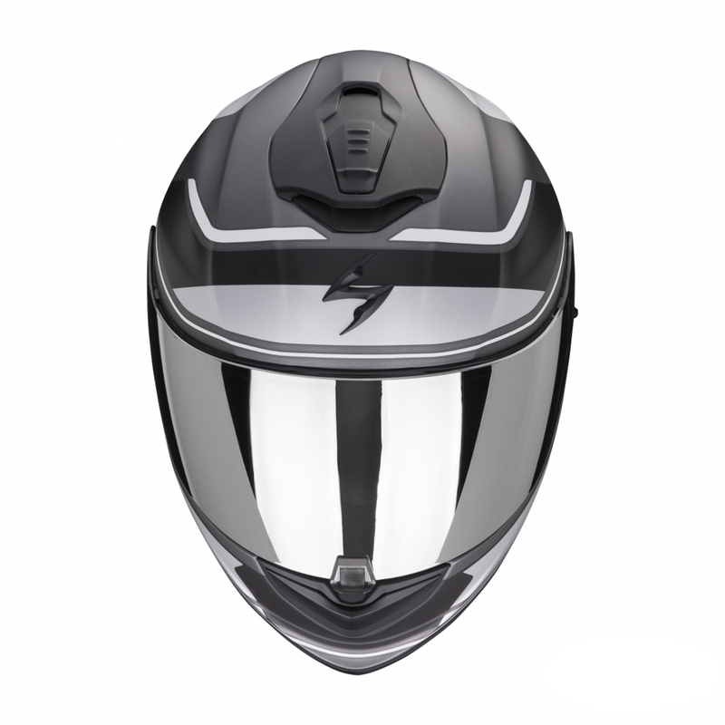 Integral Motorradhelm Scorpion EXO-1400 EVO Air Vittoria silber und weiß matt