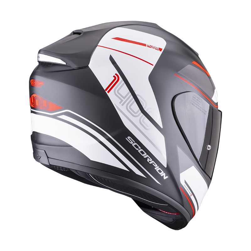 Integral Motorradhelm Scorpion EXO-1400 EVO Air Vittoria schwarz und weiß matt