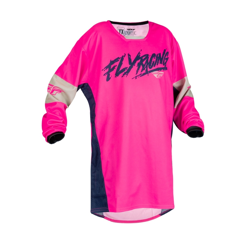 Kinder Motocross-Trikot FLY Racing Kinetic Khaos blau und rosa Ausverkauf