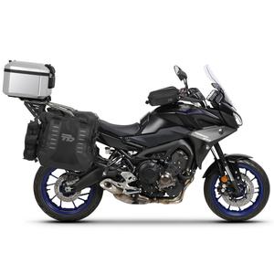 Complete set of SHAD TERRA TR40 adventure saddlebags and SHAD TERRA aluminium 48L topcase, including mounting kit SHAD YAMAHA MT-09 Tracer / Tracer 900