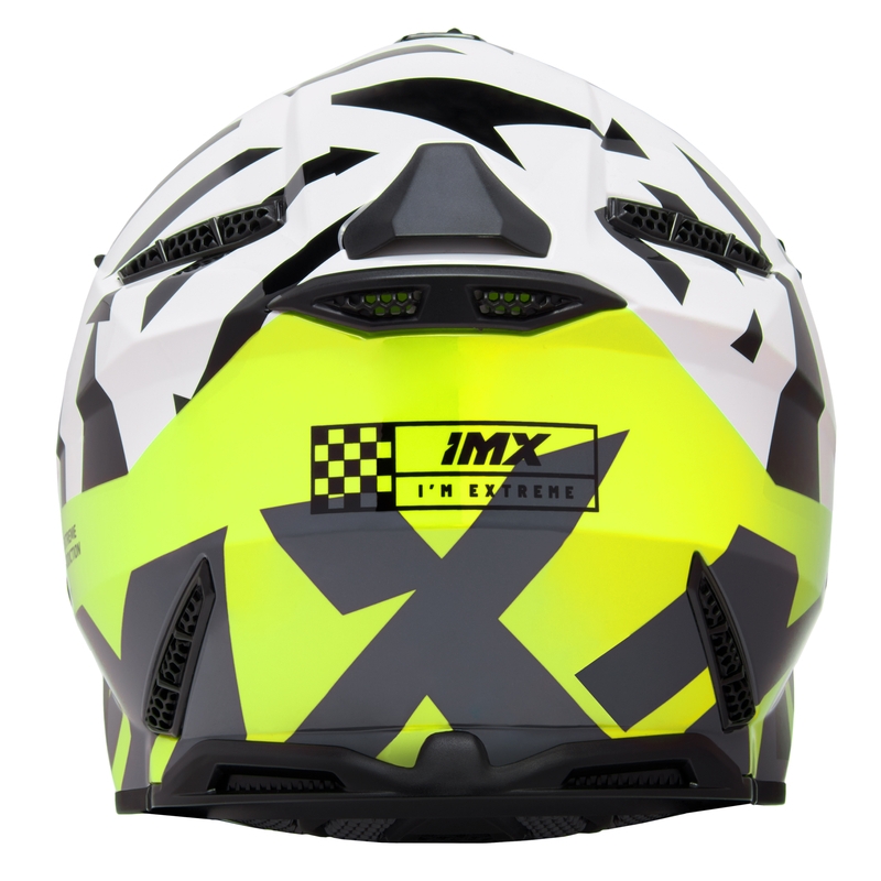 Motocross Helm iMX FMX-02 schwarz-weiß-fluo gelb