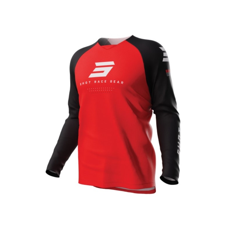 Kinder Motocross Trikot Shot Raw Kid Escape schwarz-rot