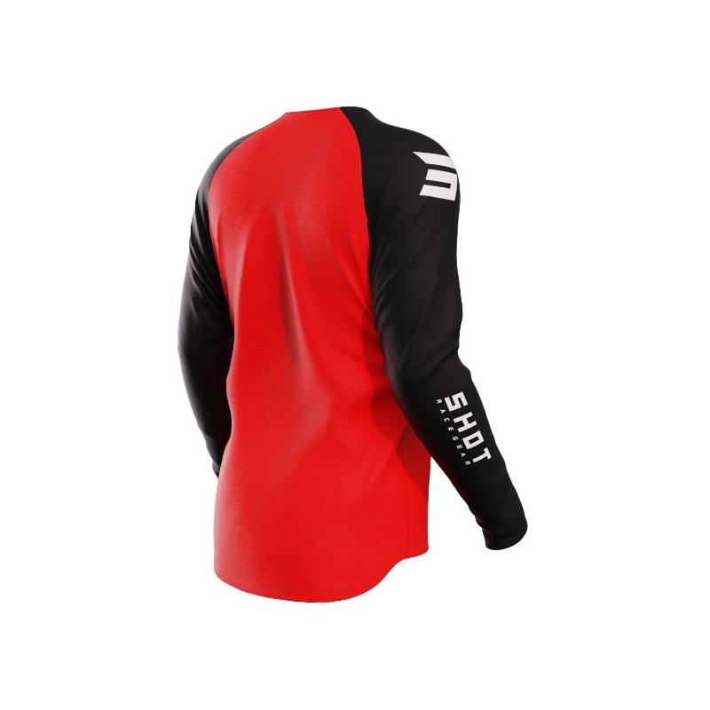 Kinder Motocross Trikot Shot Raw Kid Escape schwarz-rot
