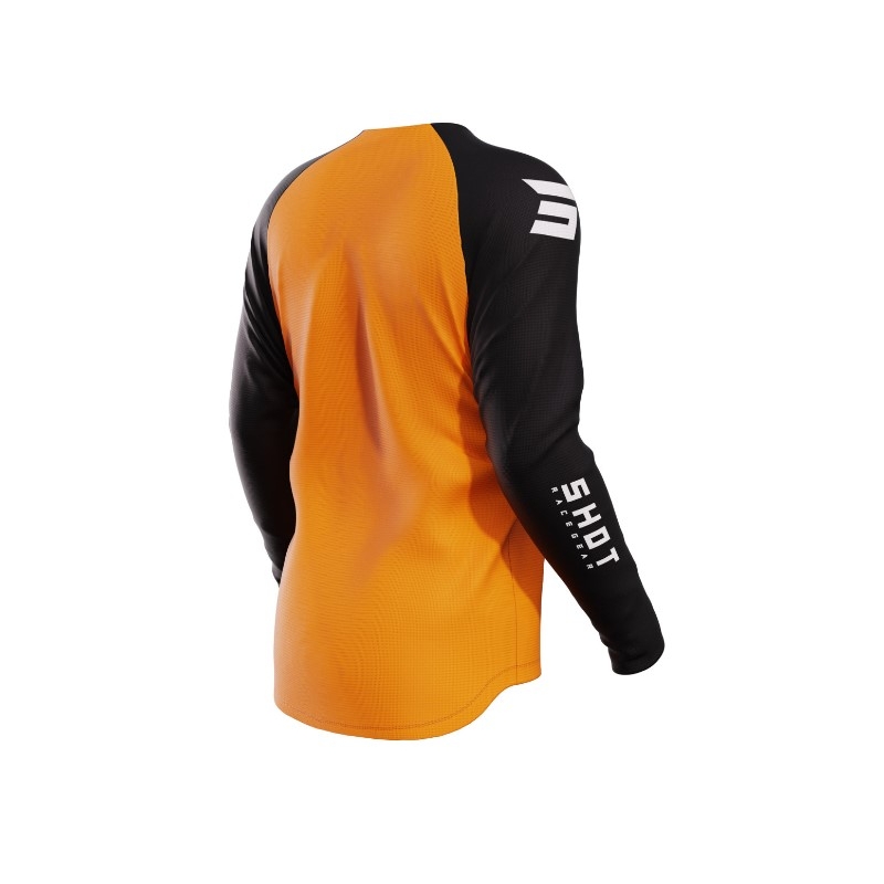 Kinder Motocross Trikot Shot Raw Kid Escape schwarz-orange Ausverkauf