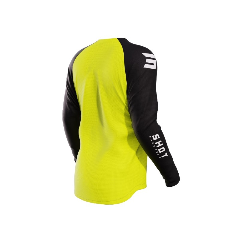 Kinder Motocross Trikot Shot Raw Kid Escape schwarz-fluo gelb Ausverkauf