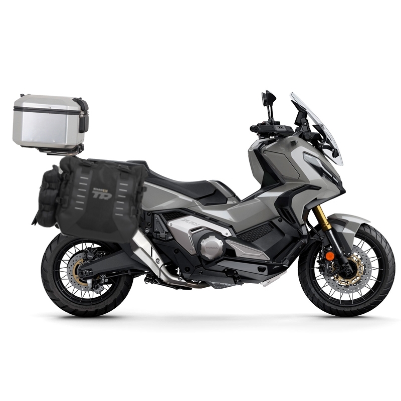 Complete set of SHAD TERRA TR40 adventure saddlebags and SHAD TERRA aluminium 48L topcase, including mounting kit SHAD SUZUKI DL 1000 V-Strom/ DL 1050 V-Strom